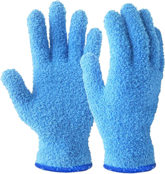 EvridWear Microfiber Auto Dusting Cleaning Gloves for Cars and Trucks, Dust Cleaning Gloves for House Cleaning, Perfect to Clean Mirrors, Lamps and Blinds (S/M)