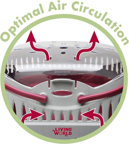 Living World 60888 Pet Carrier, Red/Grey, Large