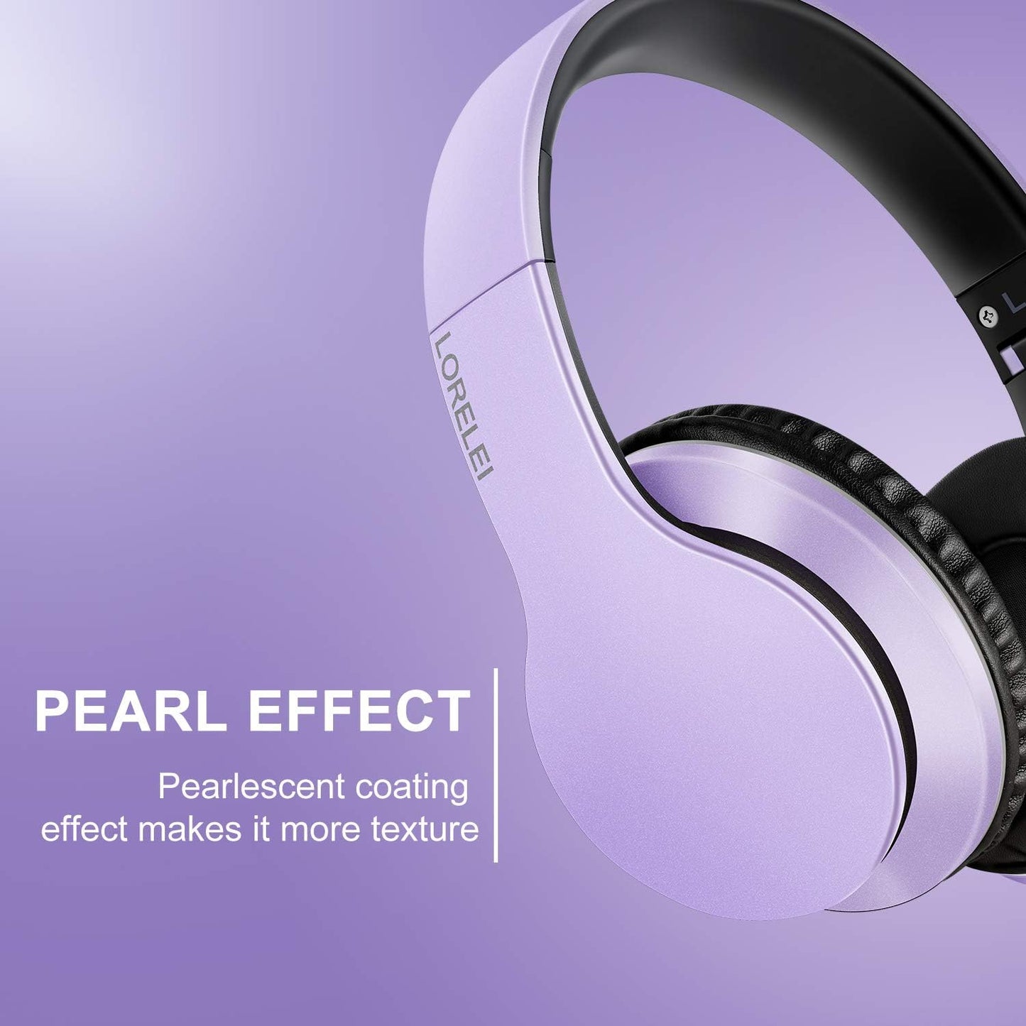 LORELEI X6 Over-Ear Wired Stereo Bass Headphones with Microphone, Lightweight, Foldable & Portable with 1.45M No-Tangle for Smartphone, Tablet, MP3/4, Space Black
