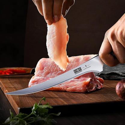 HOSHANHO Fillet Knife 7 Inch, Super Sharp Boning Knife in High Carbon Stainless Steel, Professional Japanese Fish Knife for Meat Poultry Cutting