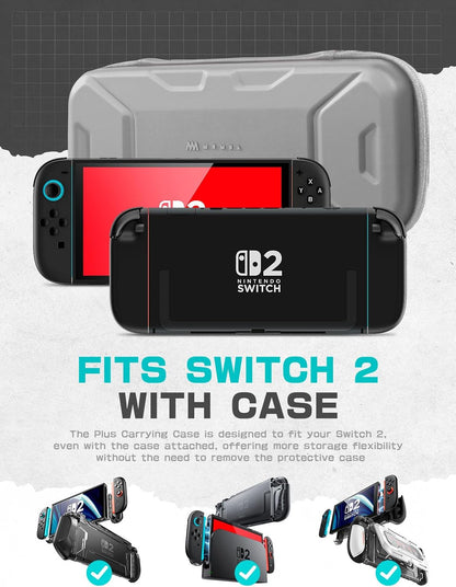 Mumba Carrying Case for Nintendo Switch 2 2025, [Plus Version] Portable Protective Travel Carry Handbag Pouch for Blade/Titan Case [Large Capacity] (Black)