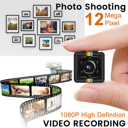 Spy Camera, Bextgoo Hidden Camera No WiFi, 1080P FHD Mini Camera with 32GB Memory Card,12MP Photoshoot, 140° Wide Angle, 360° Rotating Bracket, No Monthly Fee, for Travel, Outdoor Security