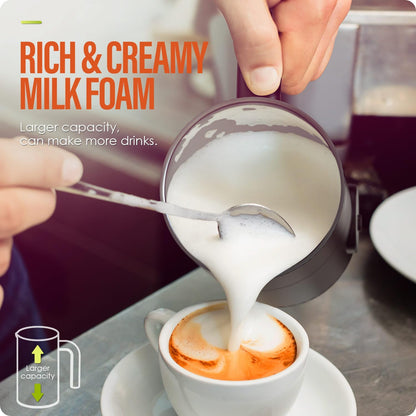 Milk Frother, Electric Milk Frother and Steamer 4 in 1 Automatic Coffee Steamer Frother, 11.8OZ / 350ML Warm and Cold Foam Frother for Coffee,Latte, Cappuccino, Macchiato, Hot Chocolate (White)