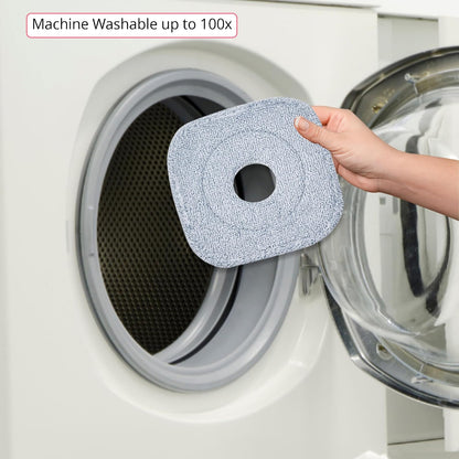 Square Spin Mop and Bucket Smart Floor Mop with Separate Compartments for Clean and Dirty Water, Self Cleaning with 2 Machine Washable Pads, First Launch Limited Edition Rose