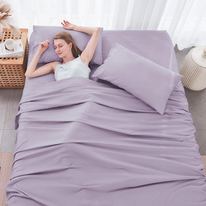 JOLLYVOGUE Queen Size Bed Sheet Set - 4 Piece Bed Sheets Set with Deep Pocket - Soft Breathable & Cooling - Resists Shrinkage & Fading Draps Queen - Easy Care (Dark Grey)
