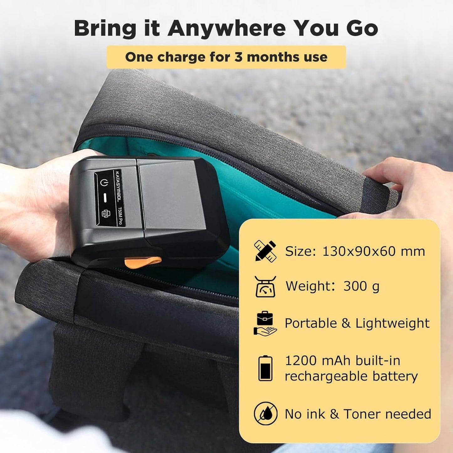 SUPVAN T50M Pro Bluetooth Label Maker Machine with 3 Tapes, Wide Waterproof Label, Versatile App with 30 Fonts and 660+ Icons, Inkless Labeler for Home, Kitchen, School, Office Organization, Black