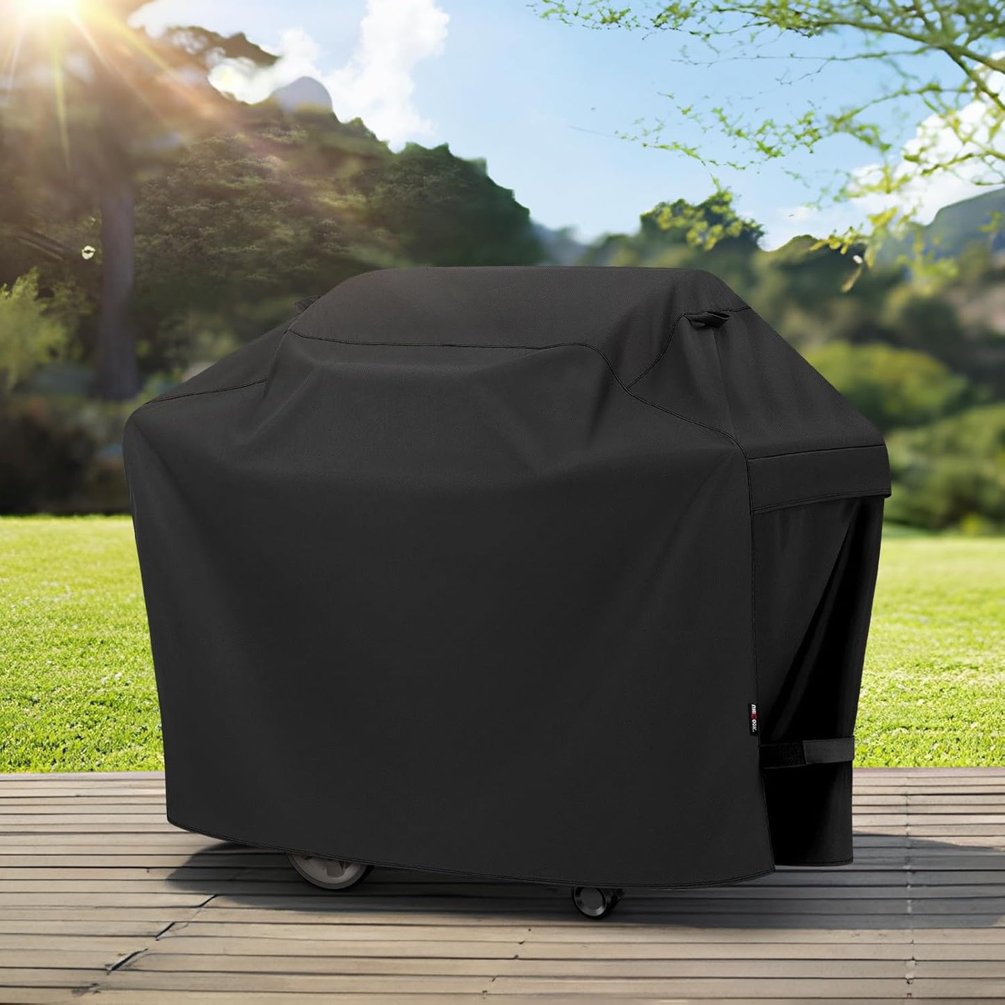 UNICOOK BBQ Cover 55 Inch, Heavy Duty Waterproof Housse BBQ, Special Fade and UV Resistant Outdoor Barbecue Grill Cover, Barbecue Accessories Compatible for Weber Char-Broil Brinkmann and More