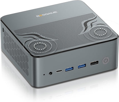 BOSGAME P4 Gaming Mini PC Ryzen 7 5700U 32GB RAM 1TB NVMe M.2 2280 SSD, 11-Pro OS Mini Computers, Micro PC 4K 60Hz Triple Display, HDMI+DP+Type-C, WiFi 6E, BT5.2, PD3.0, Dual 2.5GbE LAN