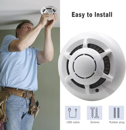 Smoke Detector Wireless Security Camera WiFi Indoor Camera Dome Surveillance System with Night Vision,Motion Detection, for Home
