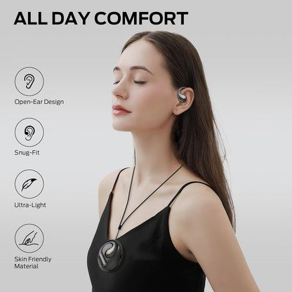 Monster Open Ear AC335 Headphones, Bluetooth 5.4 Wireless Headphones with Stereo Sound, 24H Playback, Crystal Clear Calls, Stylish Rotating Case with Lanyard, Sweat Resistant Open Ear Wireless Earbuds