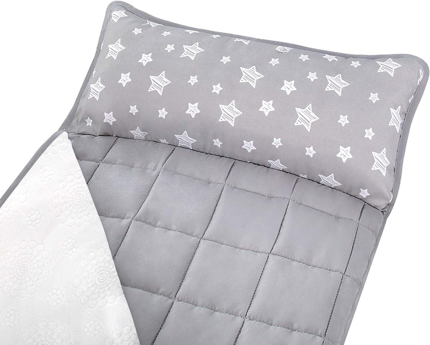 Toddler Nap Mat with Pillow and Fleece Minky Blanket, Kids Sleeping Bag Lightweight and Soft Perfect for Kids Preschool, Daycare, Travel Sleeping Bag Boys and Girls, Fit Standard Cot