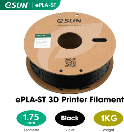 eSUN PLA Plus Filament 1.75mm, PLA Pro PLA+ 3D Printer Filament, Dimensional Accuracy +/- 0.03mm, 2.2 LBS (1KG) Spool 3D Printing Consumables for Most FDM 3D Printers, Black