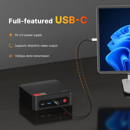 BOSGAME Mini PC P4, Desktop Computers Ryzen 7 5825U PC, Dual LAN Mini Gaming PC,16GB DDR4 RAM, 512GB NVMe SSD, 4K Triple Display, Wi-Fi 6E, Bluetooth 5.2