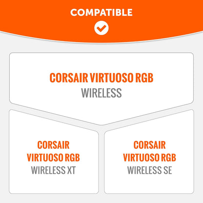 WC BandZ Virtuoso V2 - Silicone Headband Cover for Corsair Virtuoso Headphones by Wicked Cushions | Machine Washable, No More Flaking Leather | for Virtuoso Wireless, XT, and SE | 90's White