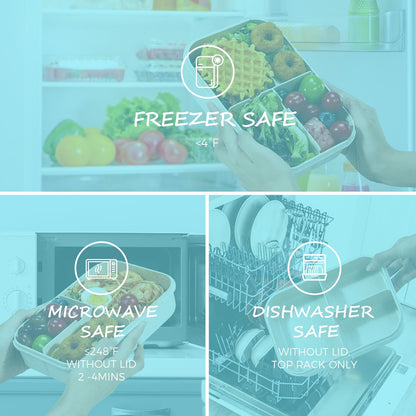 MISS BIG® Bento Box,Lunch Box Adult,Ideal Leak Proof Lunch Containers,Mom's Choice Lunch Box for Kids,No BPAs and No Chemical Dyes,Microwave and Dishwasher Safe Lunch Container (1900ml White)