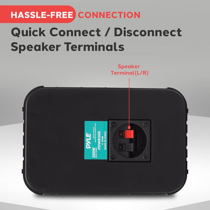 Pyle Outdoor Speaker System – 300W Waterproof Wall-Mounted Speakers with Powerful Bass & Long-Range Sound – Indoor/Outdoor Audio for Home, Patio, Pool & More