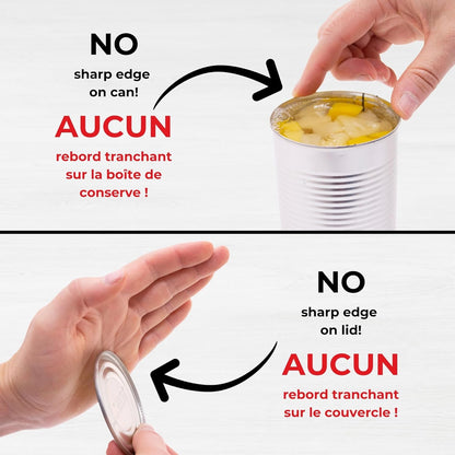 Starfrit Securimax Auto Can Opener - Patented Safe Edge Technology with Lid Lifter - Leaves No Sharp Edges on Lid & Can - Heavy Duty Non-Slip Knob