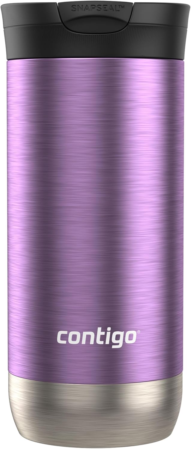 Contigo Huron 2.0 Stainless Steel Travel Mug with Leak-Proof SnapSeal Lid, Vacuum-Insulated Tumbler for Coffee and Tea, Pansy