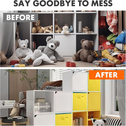 ShellKingdom Storage Bins, Foldable Fabric Storage Cubes And Cloth Organizer Drawer For Closet And Toys, 6 Pack (Lavender+Light Blue+Pink)