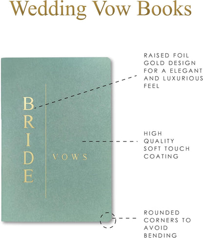 GroomBrideGifts Wedding Vow Book for His and Hers, Soft Touch, Perfectly Sized Bride and Groom Vow Books, Wedding Essentials, Wedding Registry Ideas, His and Hers Gifts