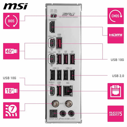 MSI MPG X870E Edge TI WiFi Gaming Motherboard (AMD Ryzen 9000/8000/7000 Series Processors, AM5, DDR5, PCIe 4.0, M.2, SATA 6Gb/s, USB 3.2 Gen 2, HDMI/DP, Wi-Fi 7, Bluetooth 5.3, 2.5Gbps LAN, ATX)