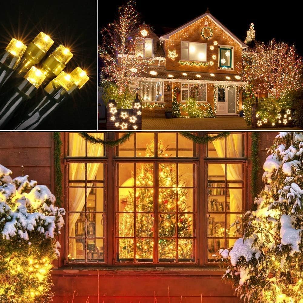 Maokot Solar Christmas Lights Outdoor, Upgraded 137FT 400 LED Solar String Lights with Remote,19 Modes Waterproof Warm White Solar Lights Outdoor String for Outside Garden Home Festival Decorations