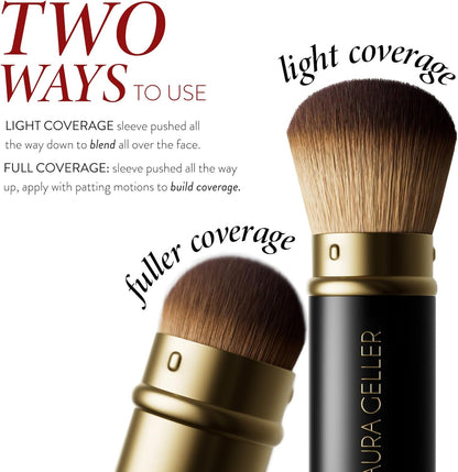 LAURA GELLER NEW YORK Dual-Ended Blush + Bronzer Brush - Blush Bronzer Contour Face Makeup Brush