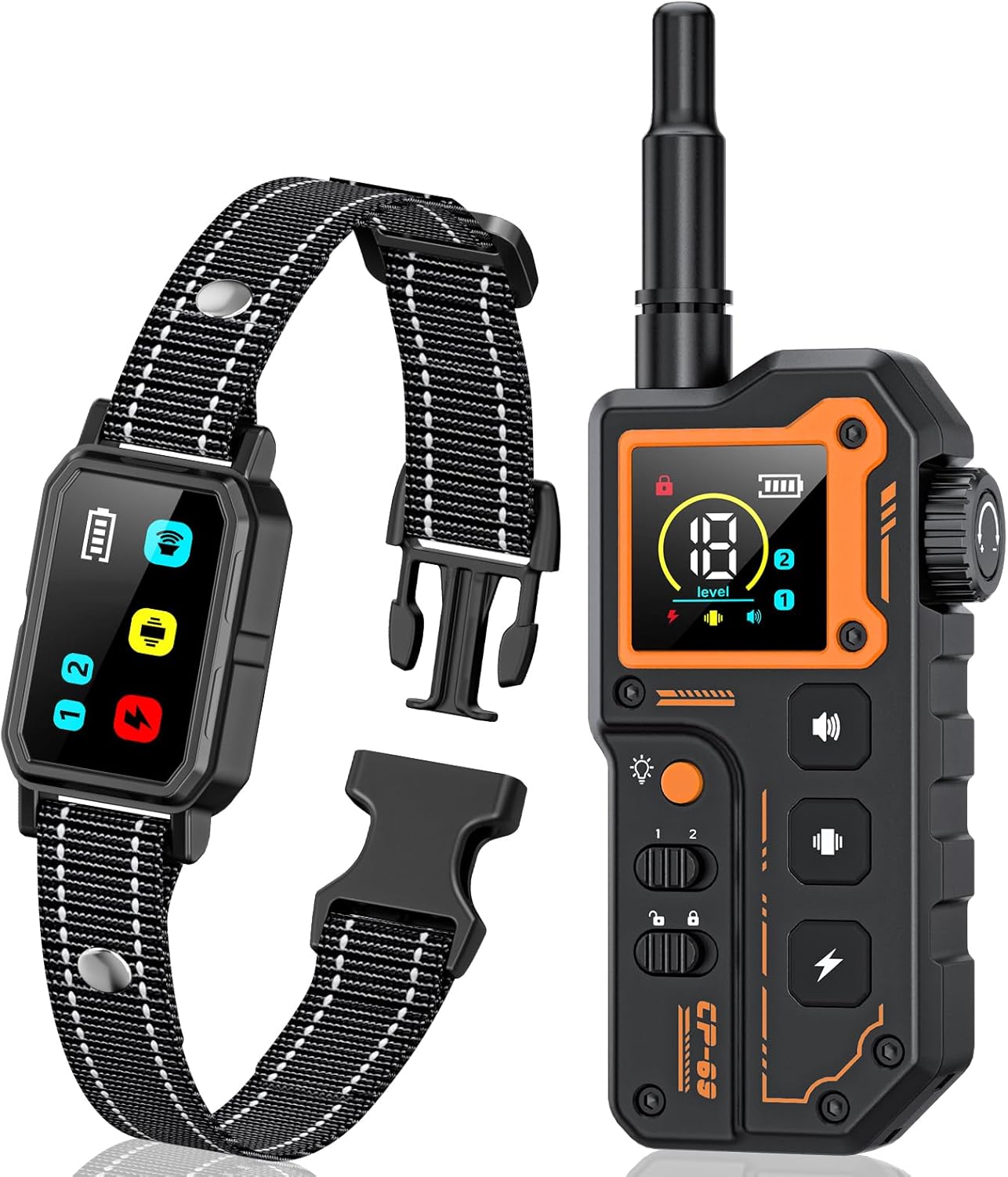 AI Dog Shock Collar (10-120Lbs) - 3300FT Dog Training Collar with Remote, IPX7 Waterproof Collar with Beep, Vibration, Safe Shock for Large Medium Small Dogs, Keypad Lock and Flashing Light