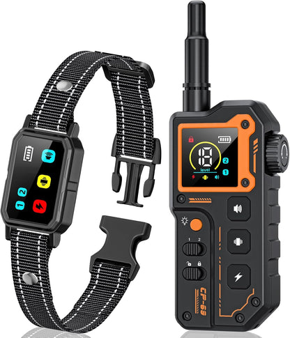 AI Dog Shock Collar (10-120Lbs) - 3300FT Dog Training Collar with Remote, IPX7 Waterproof Collar with Beep, Vibration, Safe Shock for Large Medium Small Dogs, Keypad Lock and Flashing Light