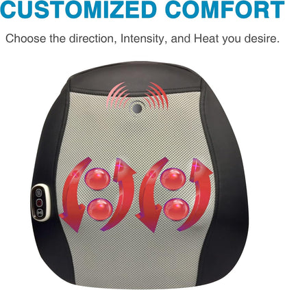 Shiatsu Massage Pad with Heat for Back and Foot Chair or Car Portable Shiatsu massage pad with soothing heat, deep kneading nodes, and car adapter for dual back and foot use