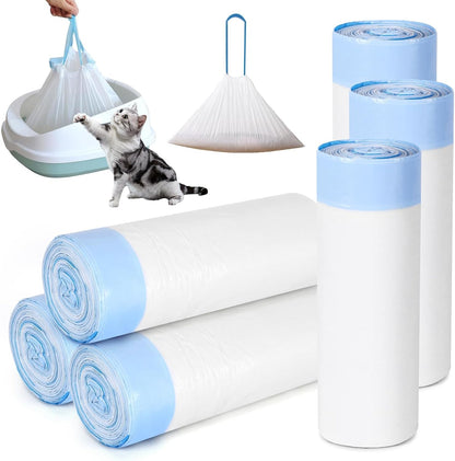 Cat Litter Box Liners, 120 Count Large Cat Litter Bags Thickened Cat Litter Waste Receptacles Bags Automatic Self Cleaning Cat Litter Box Liner, Universal Compatible for Most Litter Boxs