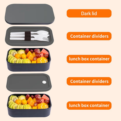Bento Box Adult Lunch Box with Lunch Bag,Japanese Lunch Box Containers for Adult,Bento Lunch Box with Leakproof 54OZ Black (Black)