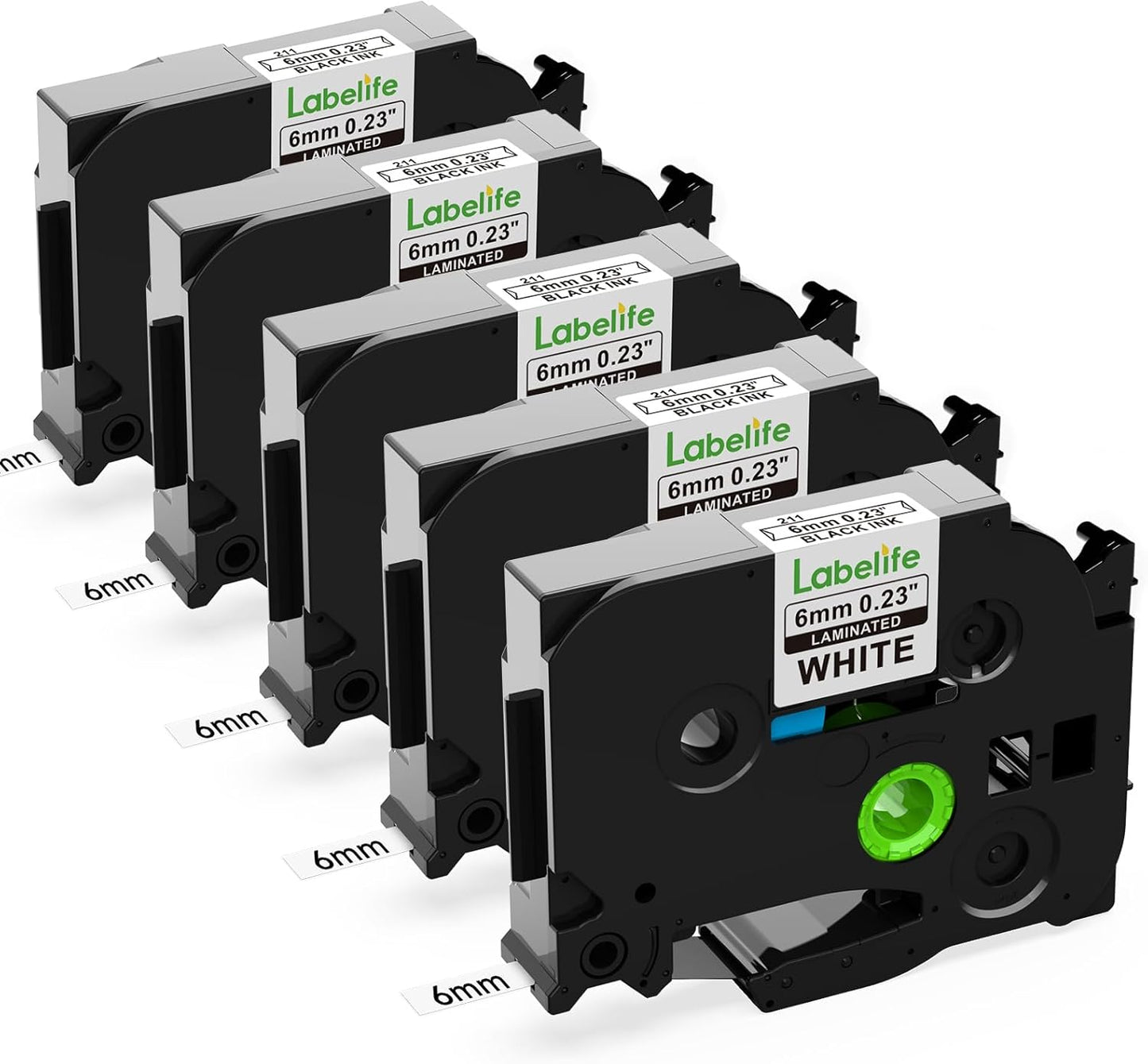 5 Pack Compatible with Brother Label Maker Tape P Touch TZe TZ Tape 12mm 0.47'' Laminated White TZe-231 TZ 231 Label Tape for Brother P-Touch PT-H110 PT-D210 PT-D600 PT-D400AD PT-1290