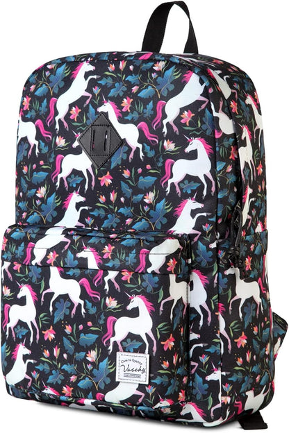 School Backpack for Kids, VASCHY Lightweight Water Resistant Casual Schoolbag Daypack for Men Women Teen Boys Girl Bookbag