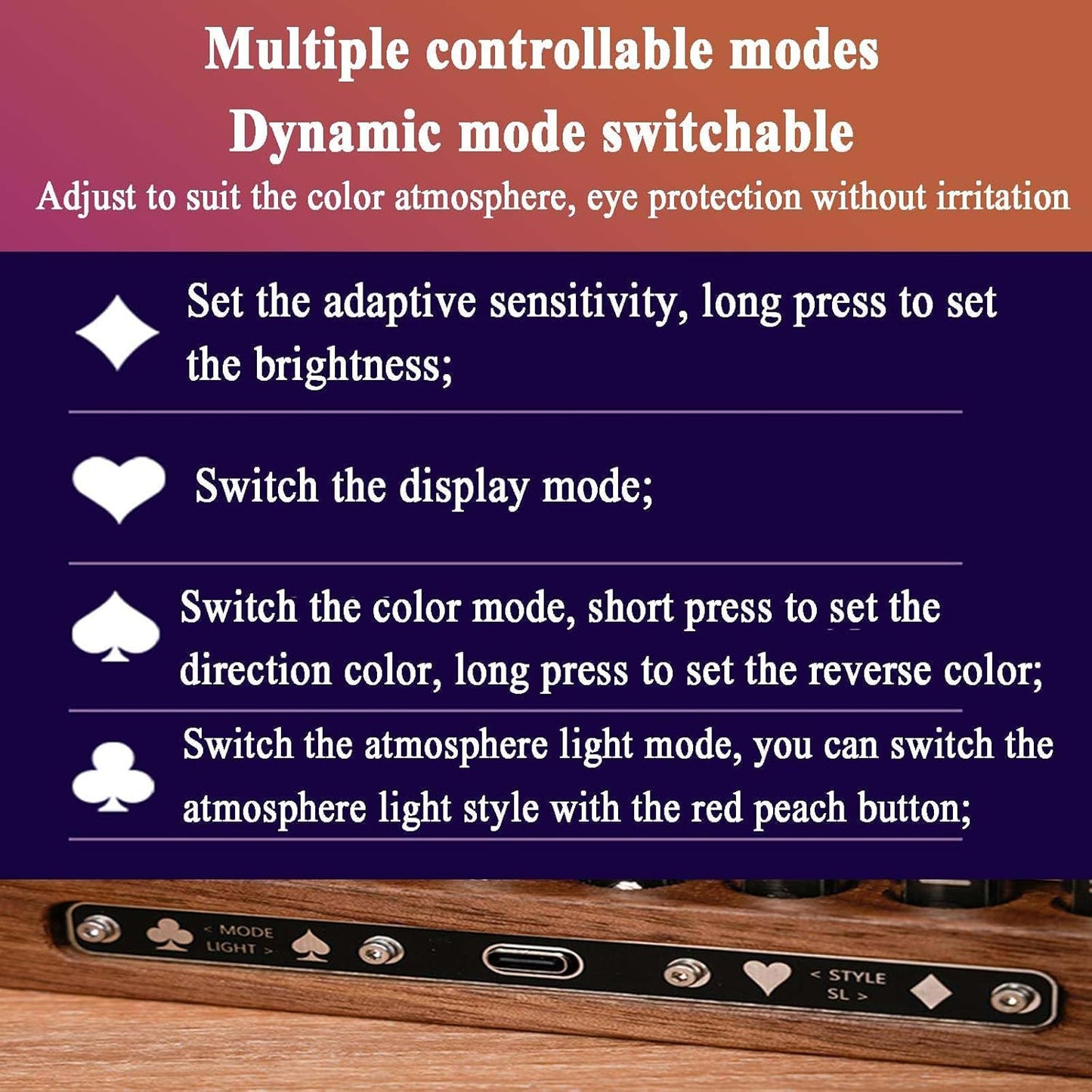 HUVIOVED RGB Sound Pickup Spectrum Lamp/Music Spectrum Analysers/Audio Spectrum Analyzer Display/Music Rhythm Recognition Light with Nixie Tube, MIC Pickup, 7 Preset Modes are Built in