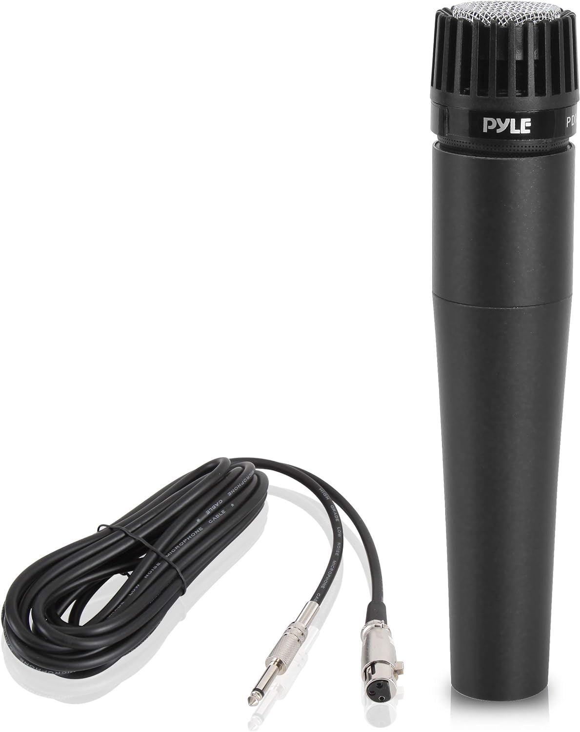 Pyle Professional Dynamic Vocal Microphone - Moving Coil Dynamic Cardioid Unidirectional Handheld Microphone with ON/OFF Switch Includes 15ft XLR Audio Cable to 1/4'' Audio Connection - PDMIC59