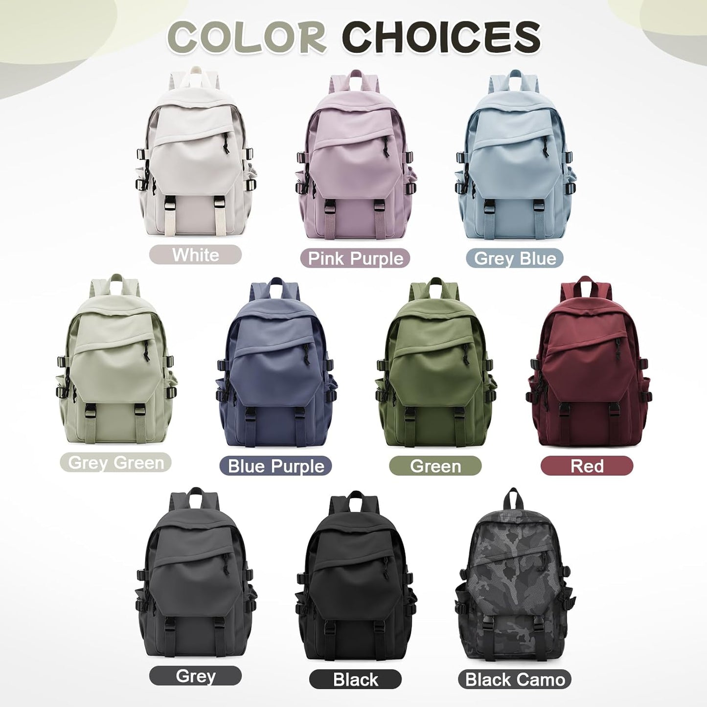 School Backpack for Women Men College High School Bags for Boys Girls Casual Daypack Laptop Backpack Waterproof Black Bookbag Travel Rucksack