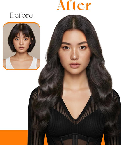 Sunny Hair PU Hole Weft Hair Extensions Black 24 Inch 100g for Daily Wear