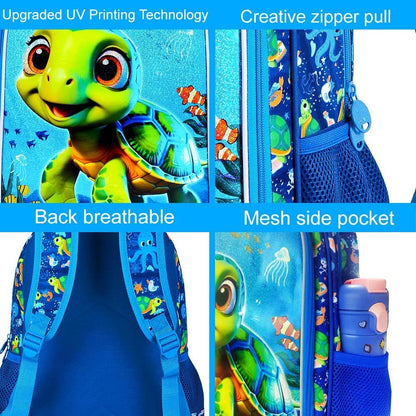 3pcs Backpack for Boys and Girls, 16” Kids Kindergarten Bookbag with Lunch Box, Cute Elementary Backpacks for Boy Girl
