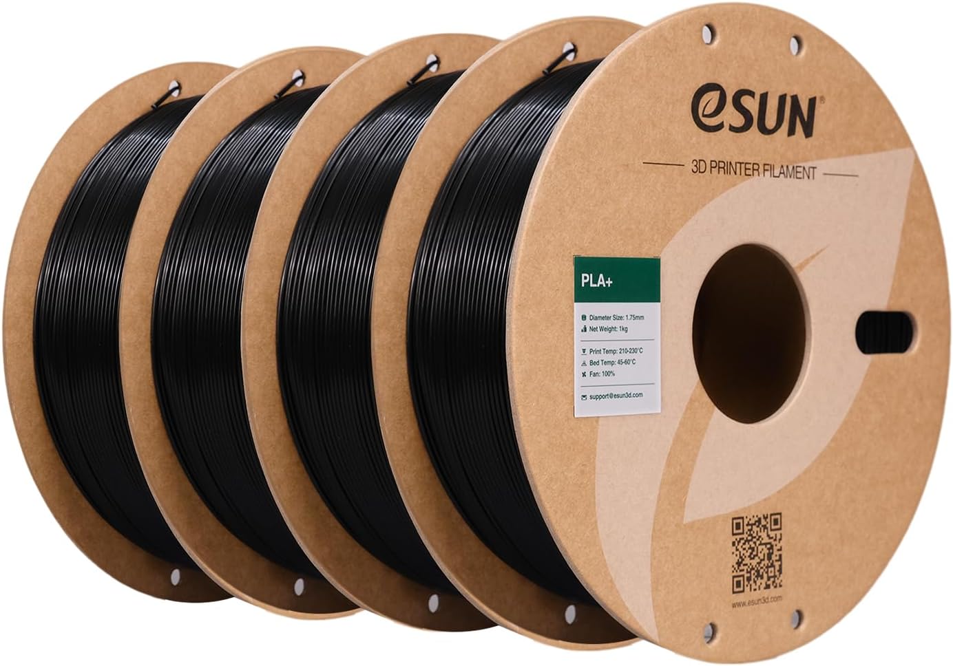 eSUN PLA Plus Filament 1.75mm, PLA Pro PLA+ 3D Printer Filament, Dimensional Accuracy +/- 0.03mm, 2.2 LBS (1KG) Spool 3D Printing Consumables for Most FDM 3D Printers, Black