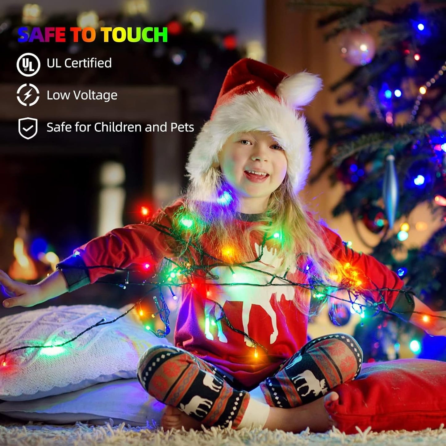 Tcamp 105FT 300 LED Purple Orange Halloween Decorations Lights Motion Activated Sync with 4 Scary Music, 6 Modes Halloween String Lights for Party Yard Outdoor Indoor Decor (3 Sets Connectable)