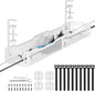 Cable Management, 64CM Cable Management Under Desk No Drill, Metal Cord Organizer with Clamp for Standing Desk, Cable Organizer for Home Office, White