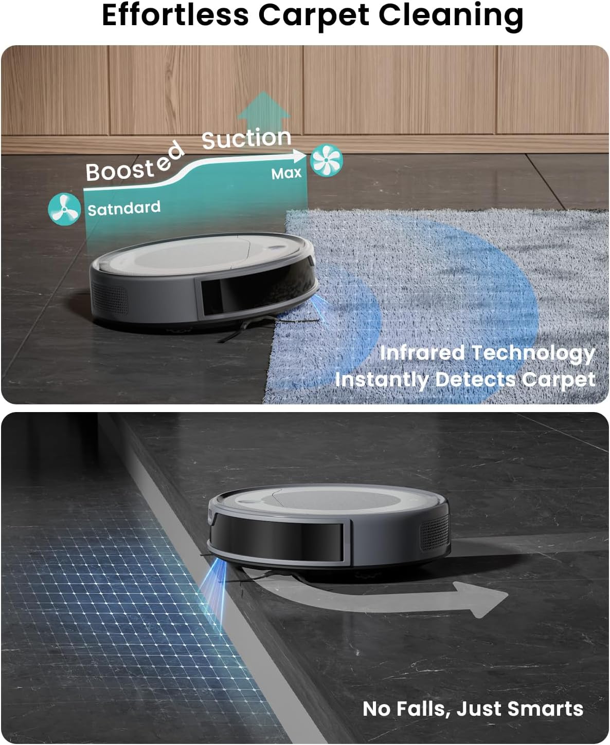 Lefant M310 Ultra Robot Vacuum and Mop Combo Ultra-Slim Robotic Cleaner with ToF LiDAR Navigation, Stronger Suction, WiFi/App/Alexa Control, 170min Runtime, Ideal for Pet Hair and Home