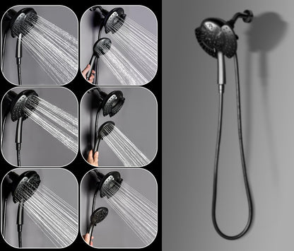 GRICH Shower Heads with Hand Held Spray: 9 Modes High Pressure Shower Head & Rain Shower Head, 2 in 1 Anti-Leak Shower Head with Hose, Height/Angle Adjustable, cUPC Certification Approved