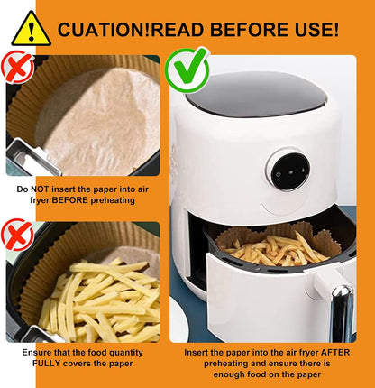 Air Fryer Liners,100Pcs 8.6" Square Air Fryer Parchment Paper Liners for 3 to 8 QT Baskets, Non-Stick & Oil Proof and Food Grade Baking Alternative to Foil for Easy Cleanup