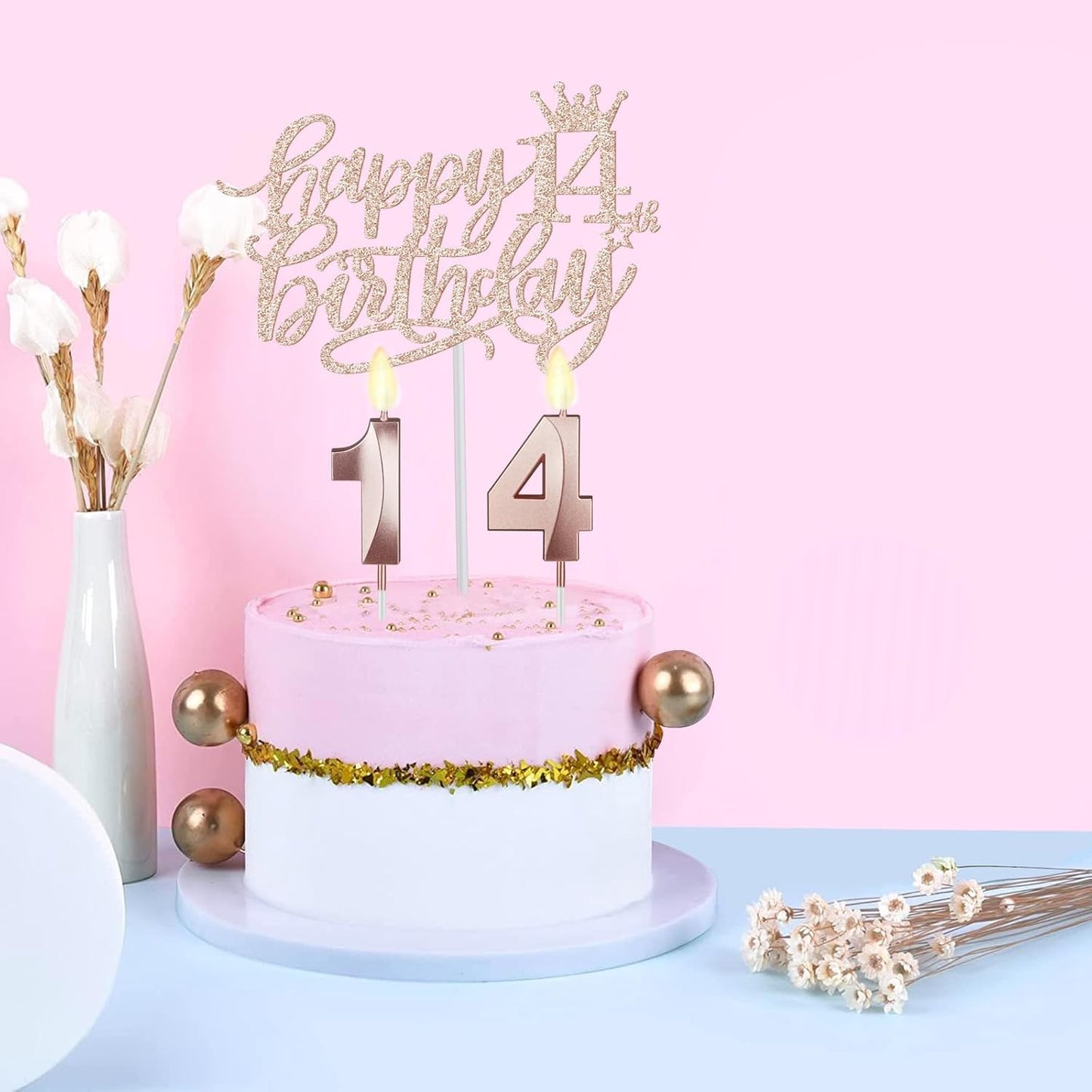 65th Birthday Decorations for Women, Including 65th Birthday Sash and Crown, Cake Topper and Candles, Number Balloons Rose Gold, 65 Year Old Gifts for Women
