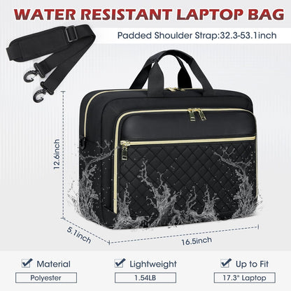 Laptop Bag 17 Inch Laptop Briefcase for Women Waterproof Computer Messenger Bag Professional Laptop Case for Business Work - PuriLite