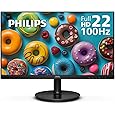 Philips 22 inch Class Thin Full HD (1920 x 1080) 75Hz Monitor, VESA, HDMI & VGA Port, 221V8LN