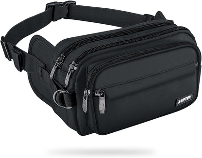 AGPTEK Men's Women's Outdoor Sports Running Waist Bag with Multiple Pockets and Adjustable Belt for Travel, Hiking, Climbing, Jogging, Hiking