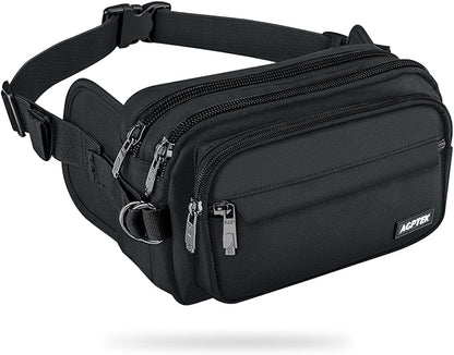 AGPTEK Men's Women's Outdoor Sports Running Waist Bag with Multiple Pockets and Adjustable Belt for Travel, Hiking, Climbing, Jogging, Hiking